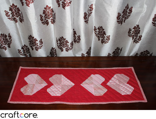 Mirroed Heart Table Runner for Valentine's Day