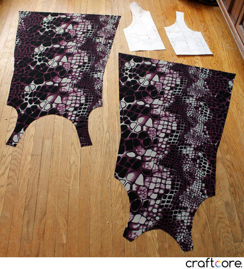 Snake Skin Print Knit Fabric - Pattern cut out and ready for serging