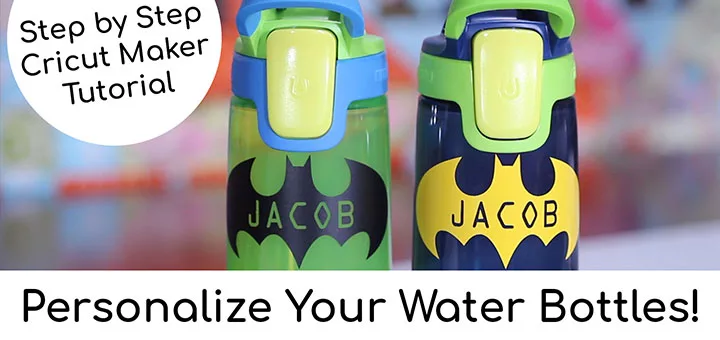 Customized cricut vinyl design for Disney water bottles.